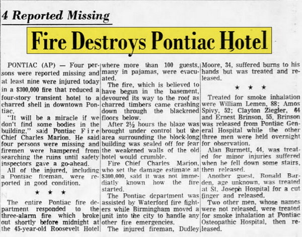 Hotel Roosevelt - Aug 28 1968 Article